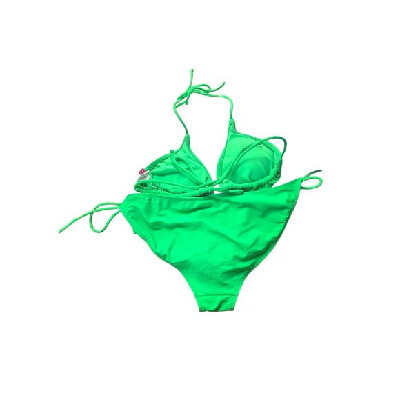 Op
Women's neon green bathing suit set bottoms and top
Large
Made in Cambodia 
1 - Picture 3 of 3